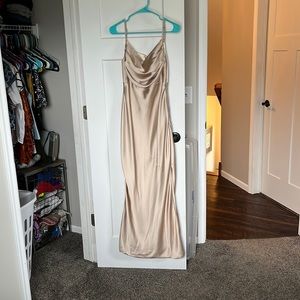 Skye Satin Revelry Bridesmaid Dress Gold Champagne